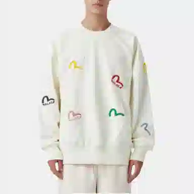 PALACE x EVISU FW21 Multi Pocket Crew Egret Logo