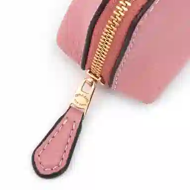 COACH Cosmetic 9 Pebble Leather Clutch Pink