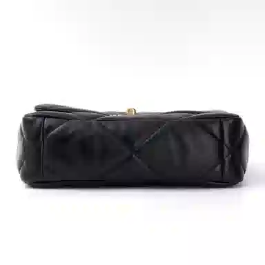 CHANEL 19 Bag Small Black Lambskin Double Chain