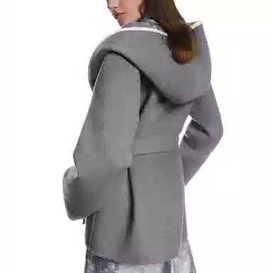 Louis Vuitton FW24 Reversible Jacquard Hoodie Coat Gray