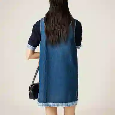 Miu Miu Logo Sleeveless Dress Blue