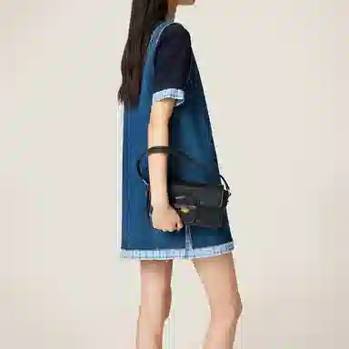 Miu Miu Logo Sleeveless Dress Blue