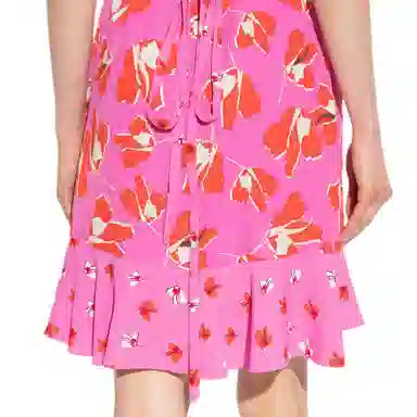 DIANE VON FURSTENBERG Floral Printed V-Neck Dress V