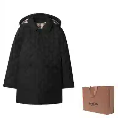 Burberry FW24 Quilted Hoodie Cotton Jacket Black Kids