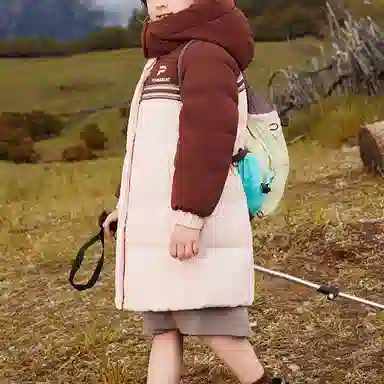 鸭鸭 云朵系列 简约大方中长连帽羽绒服 青少年