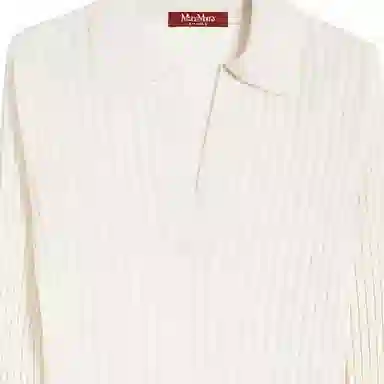 MaxMara Wool and silk sweater with polo shirt collar Polo