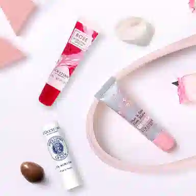 欧舒丹 手唇套装樱花乳木果玫瑰之心护手霜唇膏香氛礼盒 滋润保湿防干裂