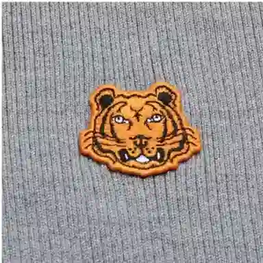 KENZO FW20 Tiger Head Turtleneck Sweater Gray