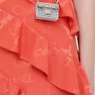 CHANEL SS22 Silk Jacquard Dress Red