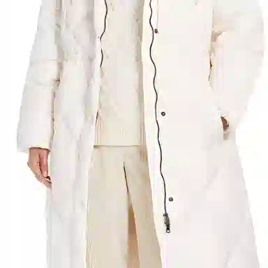 WEEKEND MaxMara Quilted Hoodie Cotton Jacket White