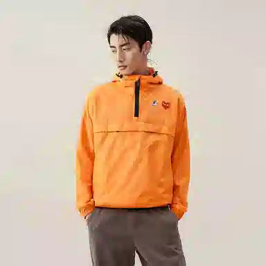 CDG Play x K-Way Half Zip Jacket Orange