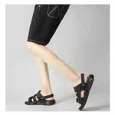 才子 百搭休闲 沙滩凉鞋 男款 黑色