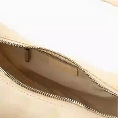 Calvin Klein Pleated Zipper Shoulder Bag Vanilla White