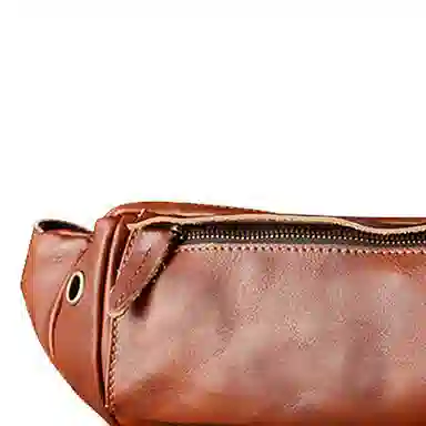 Simple&nature Multifunctional Leather Waist Bag Black Brown