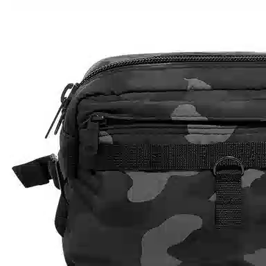 A Bathing Ape Logo Patch Camo Waist Bag Black