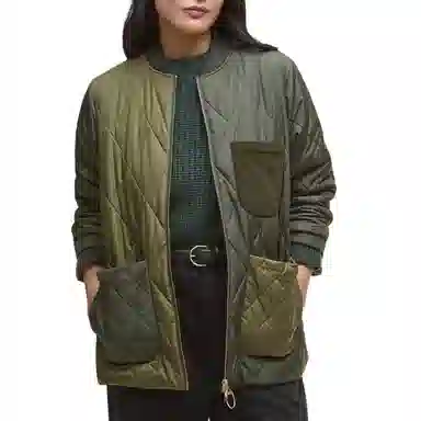 Barbour Letter Print Pocket Flight Jacket Women