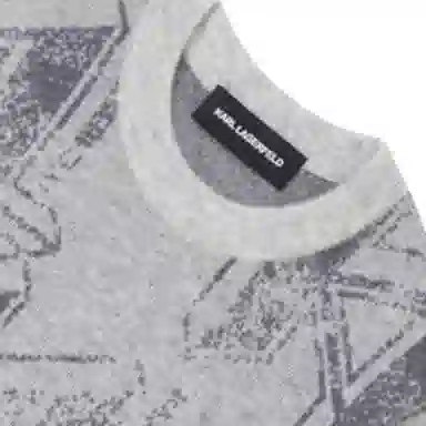 KARL LAGERFELD Letter Print Crewneck Sweater