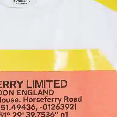 Burberry Tape Detail Address Print T-Shirt White