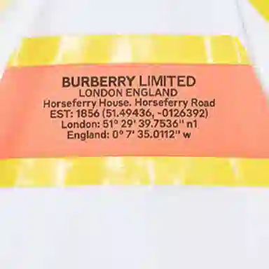Burberry Tape Detail Address Print T-Shirt White