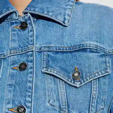 纪梵希 翻盖胸袋宽松长袖牛仔外套 女款 蓝色