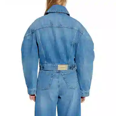 纪梵希 翻盖胸袋宽松长袖牛仔外套 女款 蓝色