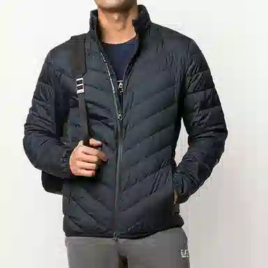 Emporio Armani Quilted Down Jacket Navy
