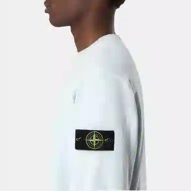 Stone Island Logo Badge Crewneck Sweatshirt Sky Blue