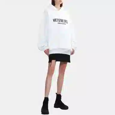 Vetements Logo Hoodie White