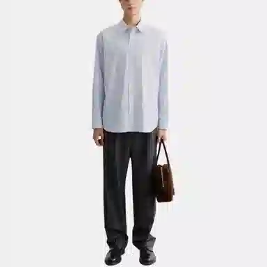 Dunst UNISEX INFORMAL SHIRT BLUE GREY STRIPE