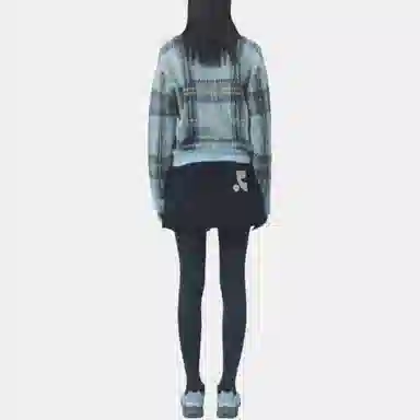 RestRecreation FW25 CHECK PATTERN HAIRY SWEATER V