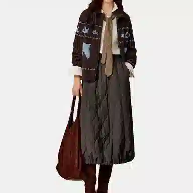 茵曼 舒适时尚简约休闲长裙 女款