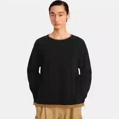 速写 针织拼色休闲长袖毛衣 男款 本黑