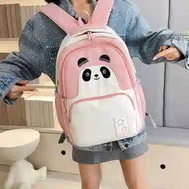 恒源祥 可爱熊猫学生 尼龙 双肩包 女款 多色