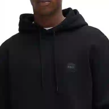 HUGO BOSS Cotton-Terry Hoodie With Logo Patch Logo