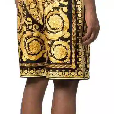Versace SS22 Barocco Silk Shorts