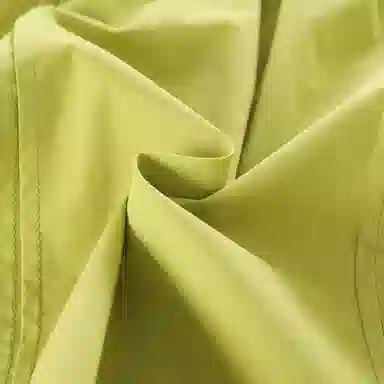 梦特娇 童装 纯色木耳边长袖衬衫 女童 黄绿色