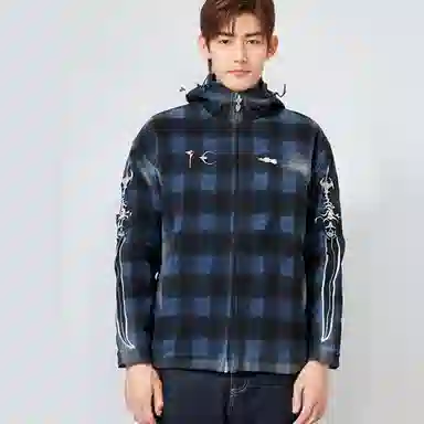 THUG CLUB Flannel Zip Hoodie