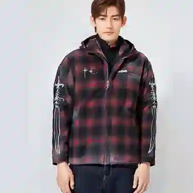 THUG CLUB Flannel Zip Hoodie