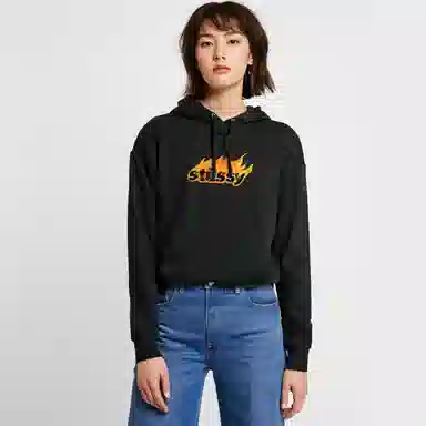 Stussy SS22 Flames Hood Logo