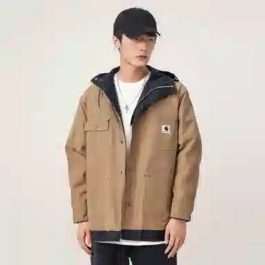 Sacai x Carhartt WIP Reversible Hooded Jacket Khaki