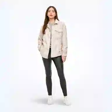 王者荣耀 王者荣耀 鲁班七号款 编织格纹夹棉加厚小香风复古风格刺绣织唛长袖单排扣开衫上衣外套翻领宽松百搭休闲夹克 男女同款