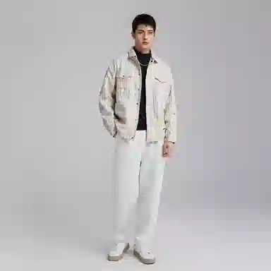 王者荣耀 王者荣耀 鲁班七号款 编织格纹夹棉加厚小香风复古风格刺绣织唛长袖单排扣开衫上衣外套翻领宽松百搭休闲夹克 男女同款