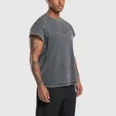 Gymshark Durable Washed Double-Layer Crew Tee Black