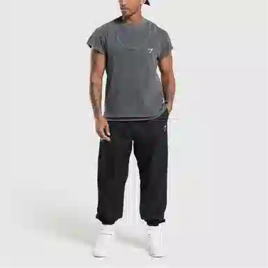 Gymshark Durable Washed Double-Layer Crew Tee Black