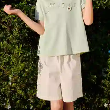 英氏 透气休闲百搭中腰短裤 中小童