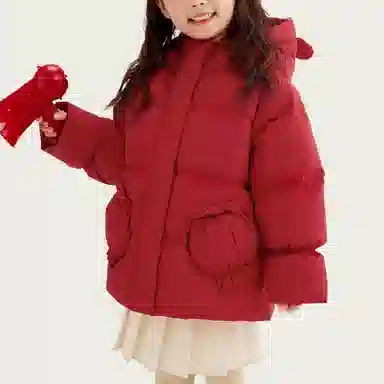 鸭鸭 宽松连帽加厚保暖防风鸭绒羽绒服 中小童