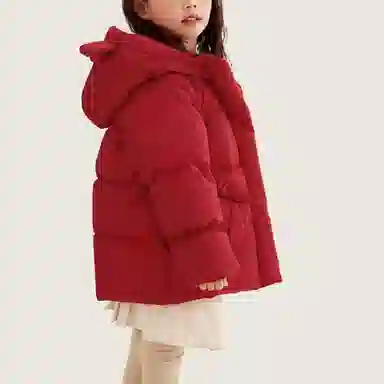 鸭鸭 宽松连帽加厚保暖防风鸭绒羽绒服 中小童