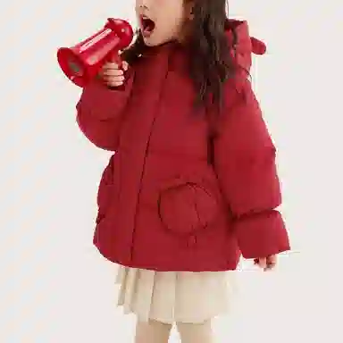 鸭鸭 宽松连帽加厚保暖防风鸭绒羽绒服 中小童