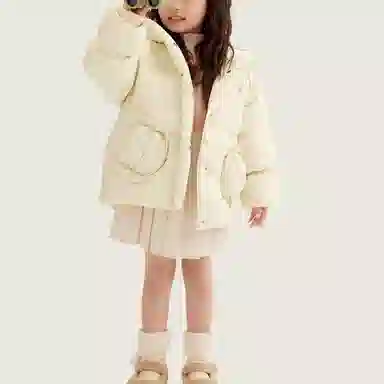 鸭鸭 宽松连帽加厚保暖防风鸭绒羽绒服 中小童