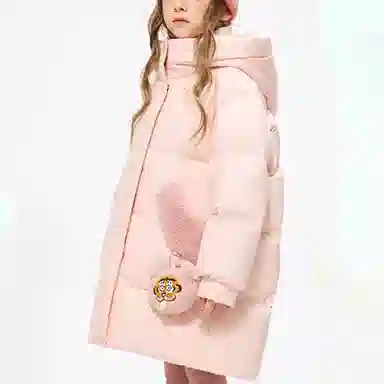 鸭鸭羽绒服 连帽保暖防寒防风厚款中长款鸭绒 青少年